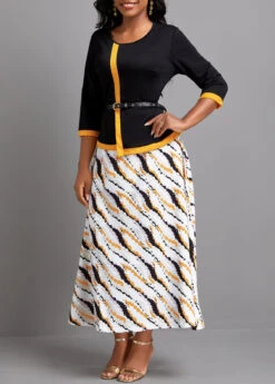 Black Fake 2in1 Maxi Dress -Modlily Shop 336314 P 16908067933882