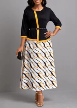 Black Fake 2in1 Maxi Dress