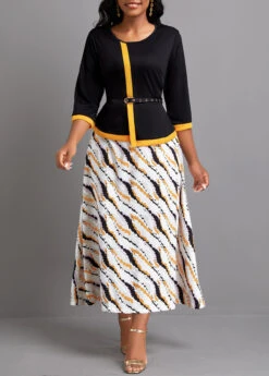 Black Fake 2in1 Maxi Dress -Modlily Shop 336314 P 16908067938783