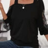 Black Cut Out Long Sleeve One Shoulder Sweatshirt