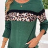 Green Patchwork Leopard Long Sleeve T Shirt 1 Green Patchwork Leopard Long Sleeve T Shirt -Modlily Shop 338000 P 16901962041582