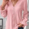 Light Pink Patchwork Long Sleeve T Shirt -Modlily Shop 338254 P 16911483825980