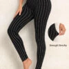 Black Striped High Waisted Ankle Length Leggings -Modlily Shop 339603 P 16920130881140