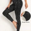 Black High Waisted Ankle Length Hot Stamping Leggings