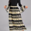 Black Patchwork Long Sleeve Round Neck Dress -Modlily Shop 339656 P 16939095183540