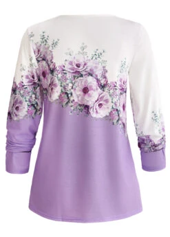 Light Purple Criss Cross T Shirt -Modlily Shop 339933 P 1695019257444