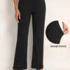 Elastic Waist High Waisted Black Pants -Modlily Shop 339970 P 16920130863340