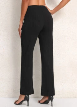 Elastic Waist High Waisted Black Pants -Modlily Shop 339970 P 16920130863991