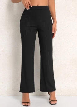Elastic Waist High Waisted Black Pants -Modlily Shop 339970 P 16920130866673