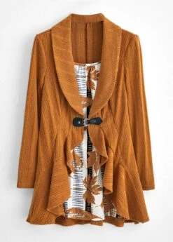 Orange Fake 2in1 Leaf Print T Shirt -Modlily Shop 340074 P 1694055224600