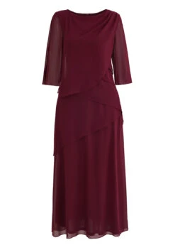 Wine Red Breathable A Line Maxi Dress -Modlily Shop 340107 P 16940806186746