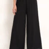 Black Ruched Elastic Waist High Waisted Pants 2 Black Ruched Elastic Waist High Waisted Pants -Modlily Shop 340223 P 16935649150420