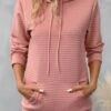 Dusty Pink Pocket Long Sleeve Hoodie -Modlily Shop 340359 P 16929592884340