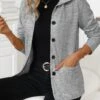 Light Grey Pocket Long Sleeve Turn Down Collar Coat -Modlily Shop 341254 P 16945158873295