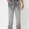Grey Pocket Random Floral Print Elastic Waist Pants -Modlily Shop 341666 P 16969385040210