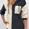 Beige Button Pocket Long Sleeve Hoodie 2 Beige Button Pocket Long Sleeve Hoodie -Modlily Shop 341836 P 16952995141240