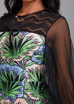 Black Plants Print Mermaid Maxi Bodycon Dress 13 Black Plants Print Mermaid Maxi Bodycon Dress -Modlily Shop 341918 P 16975973135235