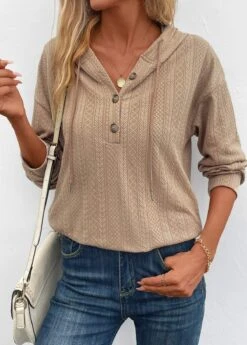 Light Camel Button Long Sleeve Halter Hoodie 13 Light Camel Button Long Sleeve Halter Hoodie -Modlily Shop 341965 P 16952993898915