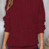 Wine Red Drawstring Long Sleeve Hoodie -Modlily Shop 342692 P 16954674478750