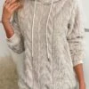 Beige Faux Fur Long Sleeve Hooded Sweatshirt -Modlily Shop 343002 P 16966733018930
