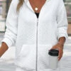 White Patchwork Long Sleeve Hooded Coat -Modlily Shop 343004 P 16966736749063