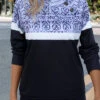 Black Patchwork Tribal Print Long Sleeve Stand Collar Sweatshirt 1 Black Patchwork Tribal Print Long Sleeve Stand Collar Sweatshirt -Modlily Shop 343660 P 16977162486640