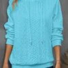 Sky Blue Drawstring Long Sleeve Twisted Hoodie -Modlily Shop 344238 P 16971920560970