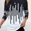Black Patchwork Geometric Print Long Sleeve T Shirt 1 Black Patchwork Geometric Print Long Sleeve T Shirt -Modlily Shop 344829 P 16992691583100