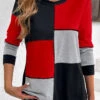 Black Patchwork Long Sleeve Round Neck Sweatshirt -Modlily Shop 345341 P 16986340214480